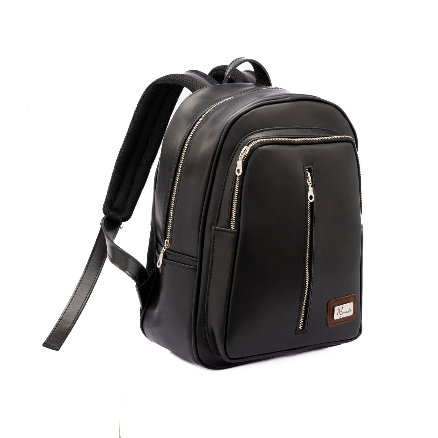 MOSVARTI Back pack Mod. Tokio Mochila clasica cuero ( PULL UP Negro)