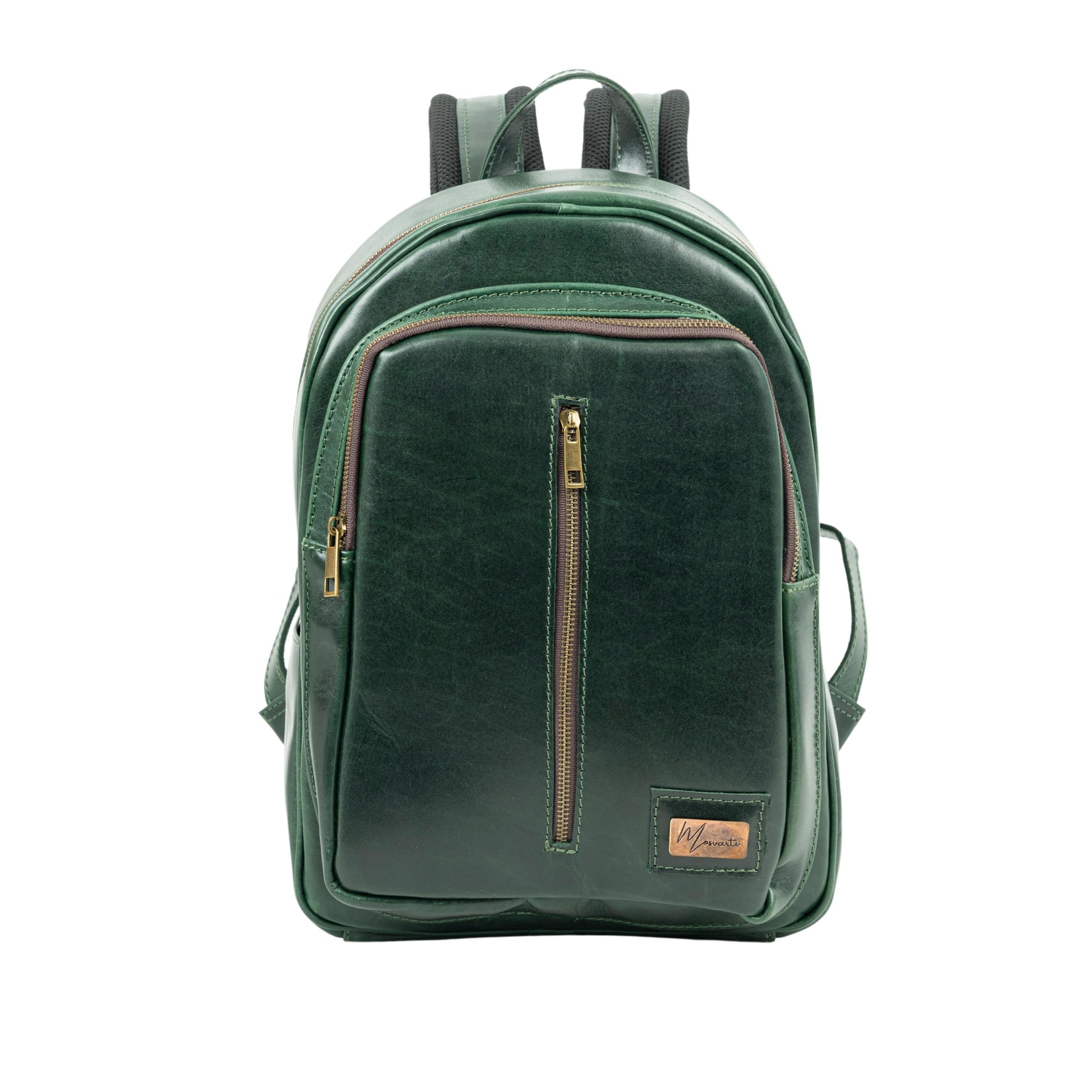 MOSVARTI Back pack Mod. Tokio Mochila clasica cuero ( Pull Verde)