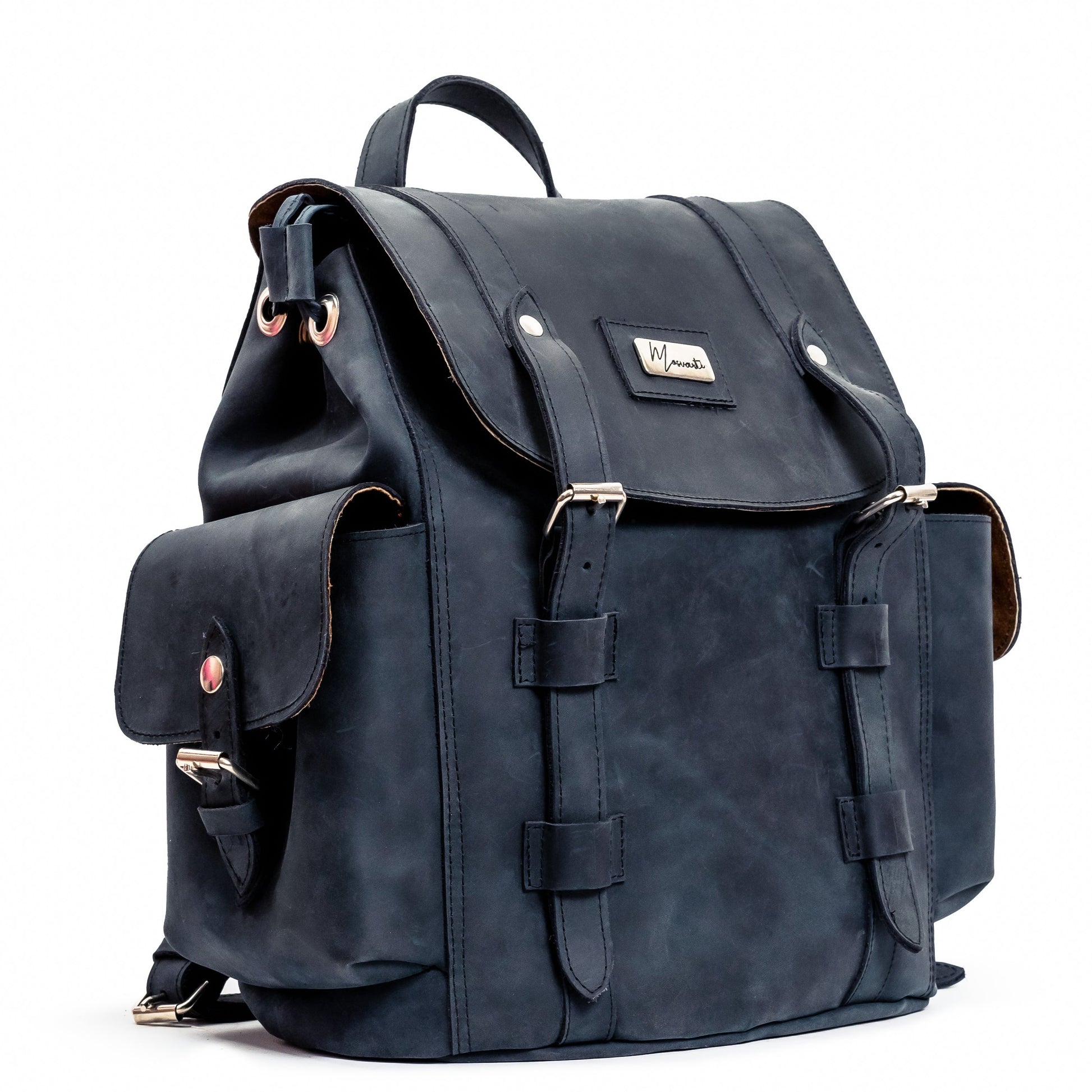 MOSVARTI Backpack Mod. Chicago Urban style cuero (crazy azul)