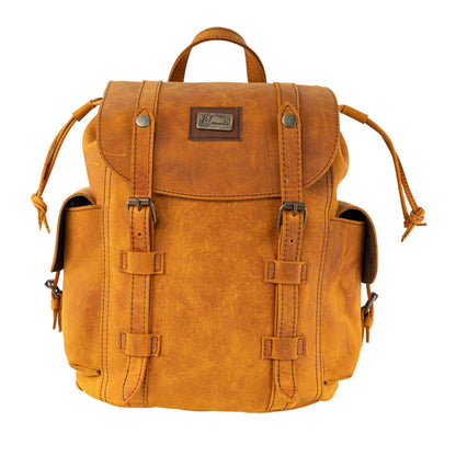 MOSVARTI Backpack Mod. Chicago Urban style cuero( crazy Naranja)