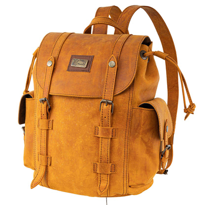 MOSVARTI Backpack Mod. Chicago Urban style cuero( crazy Naranja)