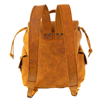 MOSVARTI Backpack Mod. Chicago Urban style cuero( crazy Naranja)