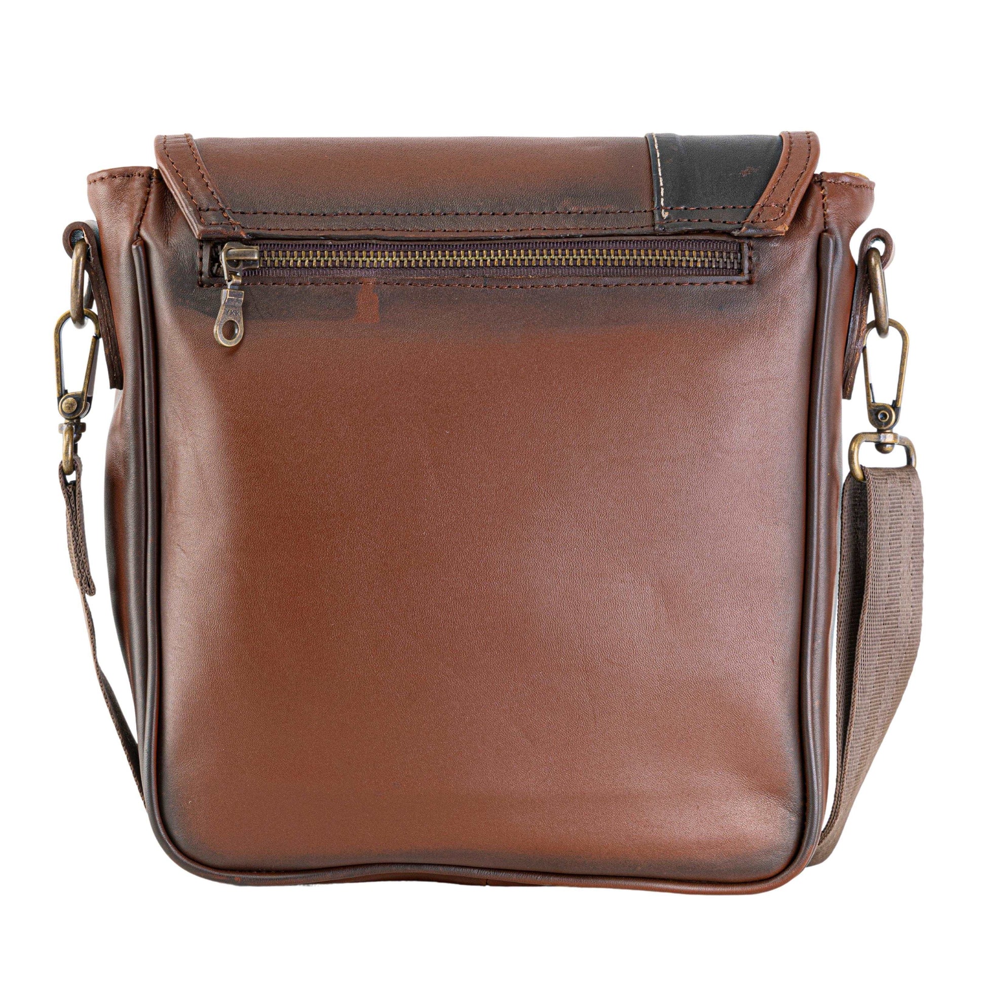 Bolso Mano Piel Hombre Bandolera De Piel STAMP TICHI Marron Bolsos