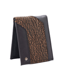 Cartera caballero Leather exotic Genuine Mod. Safari NEGRO/TIBURON CAFE