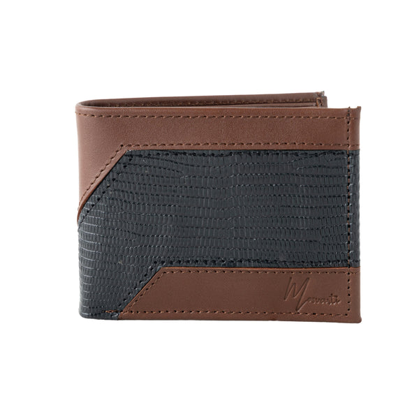 Cartera caballero Leather exotic Genuine Mod. Zafari cafe/Lizard Negro