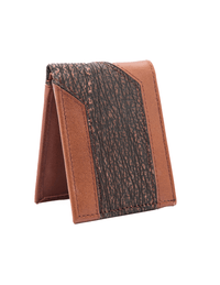 Cartera caballero Leather exotic Genuine Mod. Zafari CAFE/TIBURON CAFE