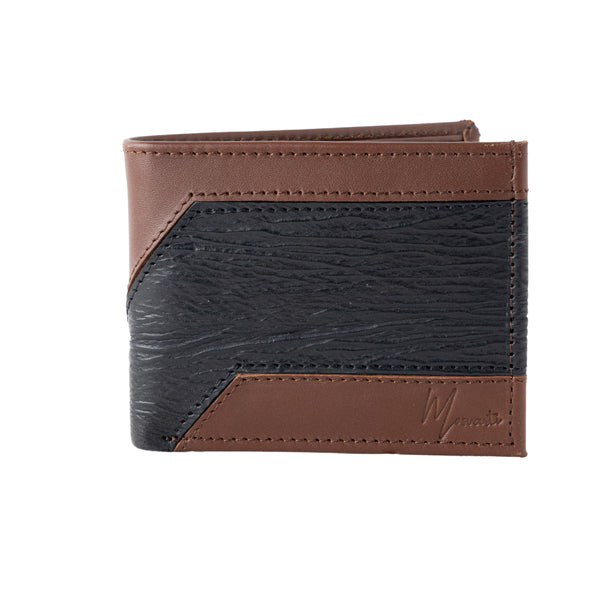 Cartera caballero Leather exotic Genuine Mod. Zafari CAFÉ/TIBURON NEGRO