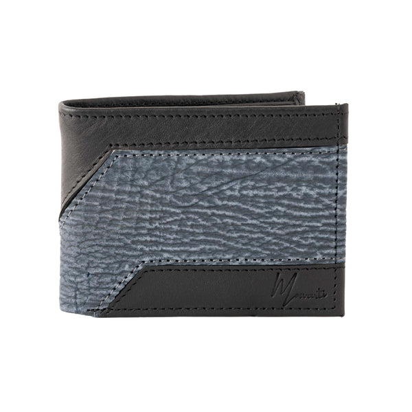 Cartera caballero Leather exotic Genuine Mod. Zafari NEGRA/TIBURON AZUL