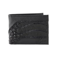Cartera caballero Leather exotic Genuine Mod. Zafari Negro/Cocodrilo
