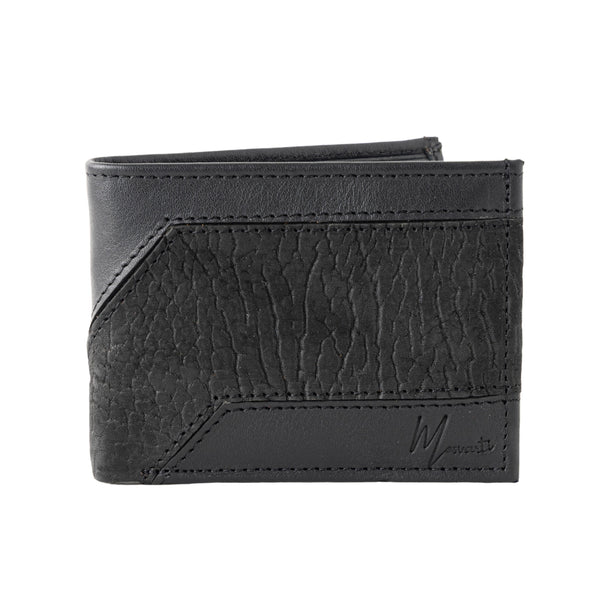 Cartera caballero Leather exotic Genuine Mod. Zafari NEGRO/CUELLO DE TORO NEGRO