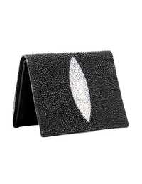 Cartera vertical de cuero con piel exótica y tecnología RFID Mod Azteca (Mantarraya )