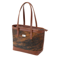 Bolsa Dama Bovino Elegante y Moderna Mod. Madisson (Café atigrado)