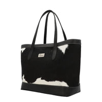 Bolsa Dama Bovino Elegante y Moderna Mod. Madisson (Negro/Blanco)