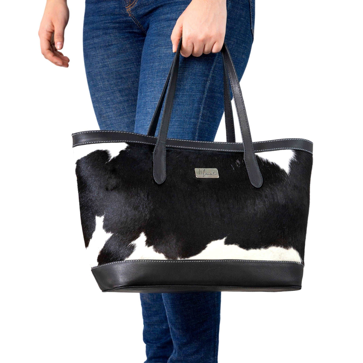 Bolsa Dama Bovino Elegante y Moderna Mod. Madisson (Negro/Blanco) - mosvartimxBolsa Dama Bovino Elegante y Moderna Mod. Madisson (Negro/Blanco)