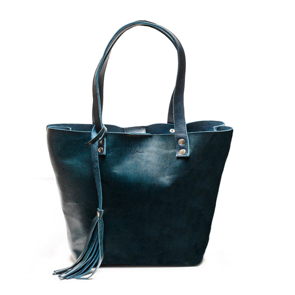 Bolsa Dama Tote 100% Piel Mod. Praga *Pull Azul*  + 💄Cosmetiquera 👝 Gratis!!