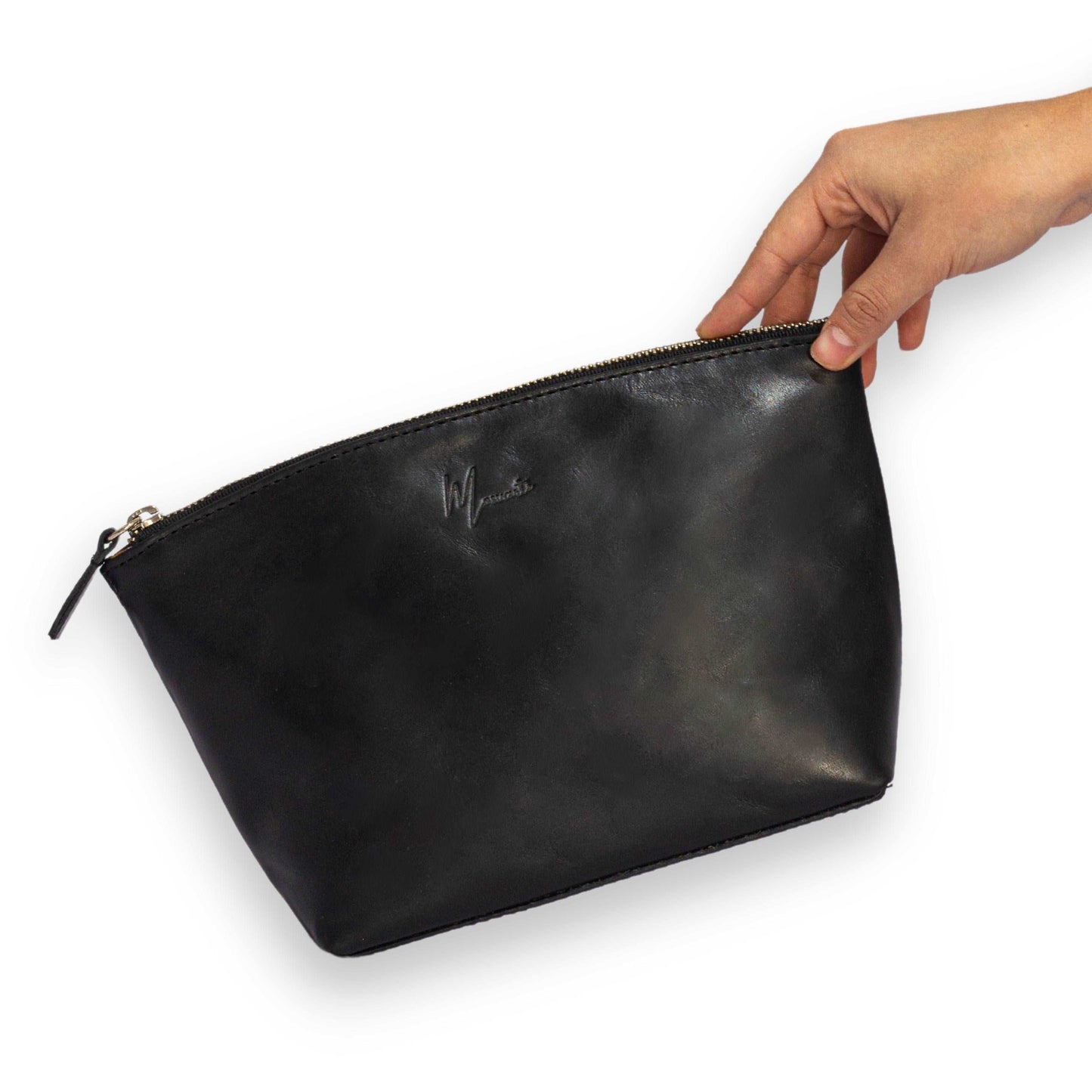 MOSVARTI Bolsa Dama Tote 100% Piel Mod. Praga Con Cosmetiquera (Pull up Negro)