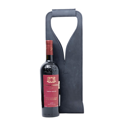 MOSVARTI Bolsa de vino de cuero Porta botella piel 100% Mod. (Merlot)Crazy Azul