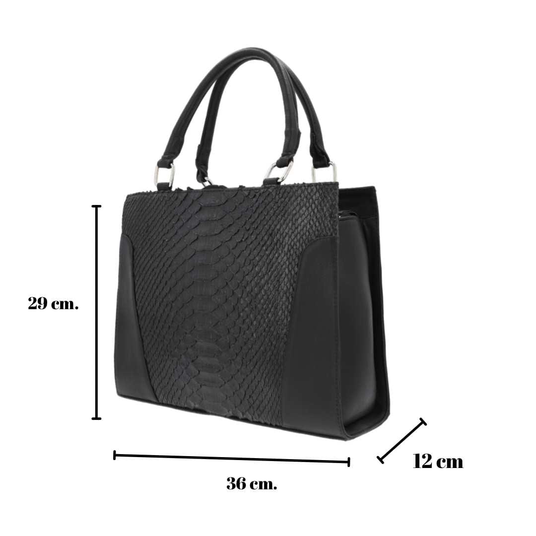 Bolso Amazonas Damá Pitón Genuino (Negro) - mosvartimxBolso Amazonas Damá Pitón Genuino (Negro)