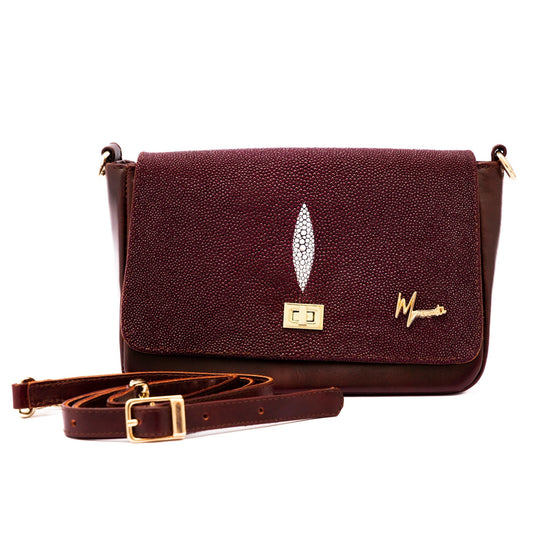 MOSVARTI Bolso Crossbody  Sensation Mantaraya Reyna ( Color Vino)