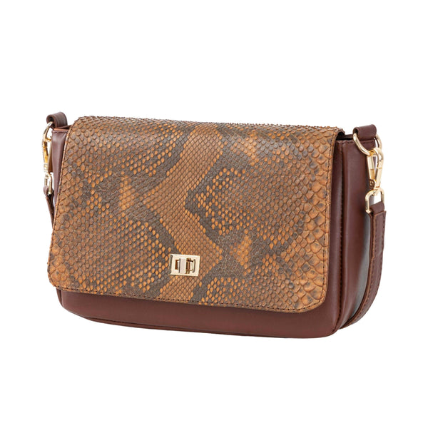 Bolso Crossbody   🐍 (Café Paja)