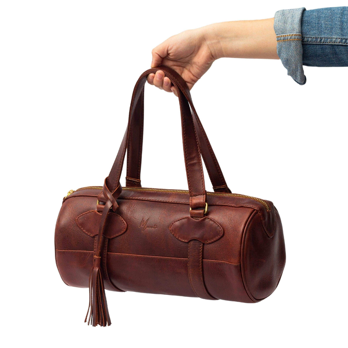 Bolso Dama Cilindrico 100% Piel Mod duffle Praga *Pull up Shedron* - mosvartimxBolso Dama Cilindrico 100% Piel Mod duffle Praga *Pull up Shedron*