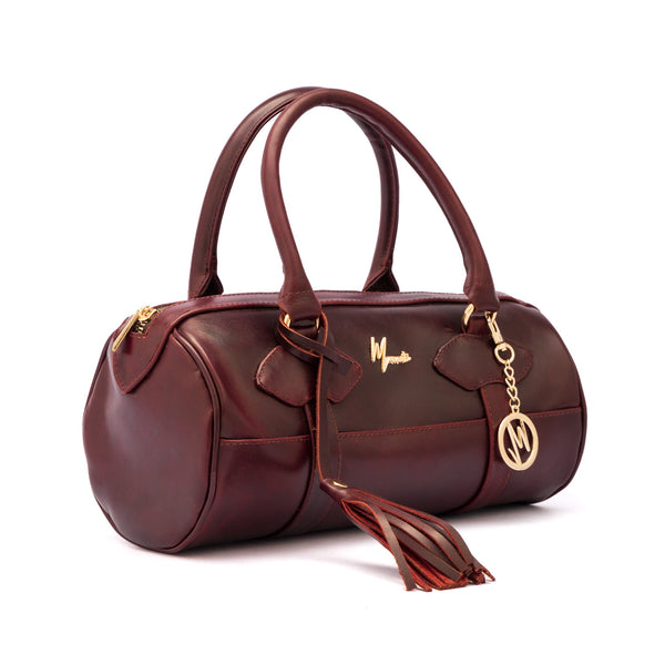 Bolso Dama Cilindrico 100% Piel Mod duffle Praga  *Pull up Shedron*
