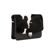 Bolso estilo Cross body Mod Marruecos (Frente pelo Negro/Blanco )