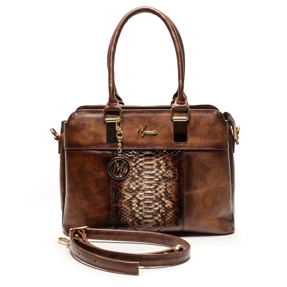 Bolso Mod Detroit color tabaco con aplic Pitón - mosvartimxBolso Mod Detroit color tabaco con aplic Pitón