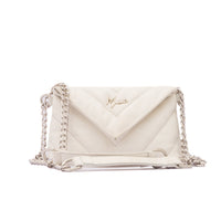 Bolso de hombro cross body Piel genuina acolchado tipo sobre Mod. Italia (Blanco)