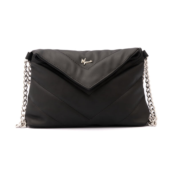 Bolso de hombro cross body Piel genuina acolchado tipo sobre Mod. Italia (Negro)