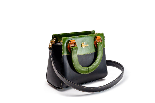 Bolso mod Brbara Piel de nopal verde/ Negro