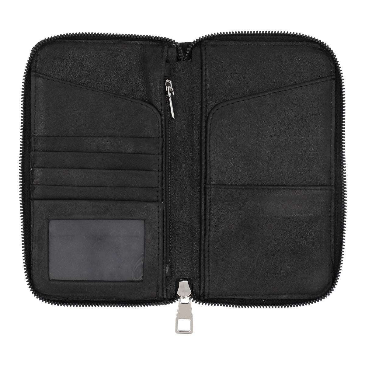 MOSVARTI Cartera para Dama en Piel  res pelo no nato  (Negro/Blanco)