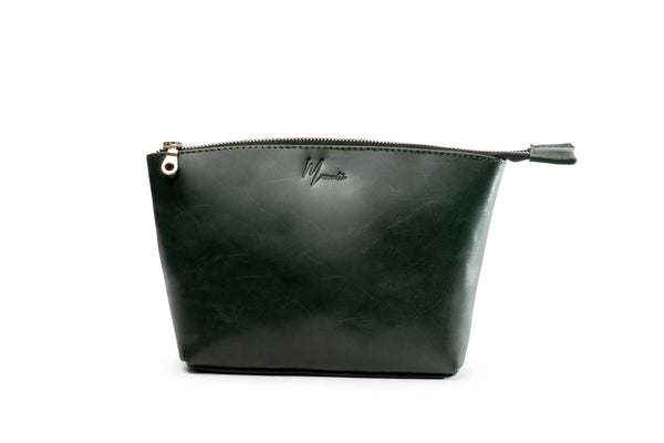 Cosmetiquera 100% Piel Neceser Dama Para Accs. Berlin (Pull up Verde)