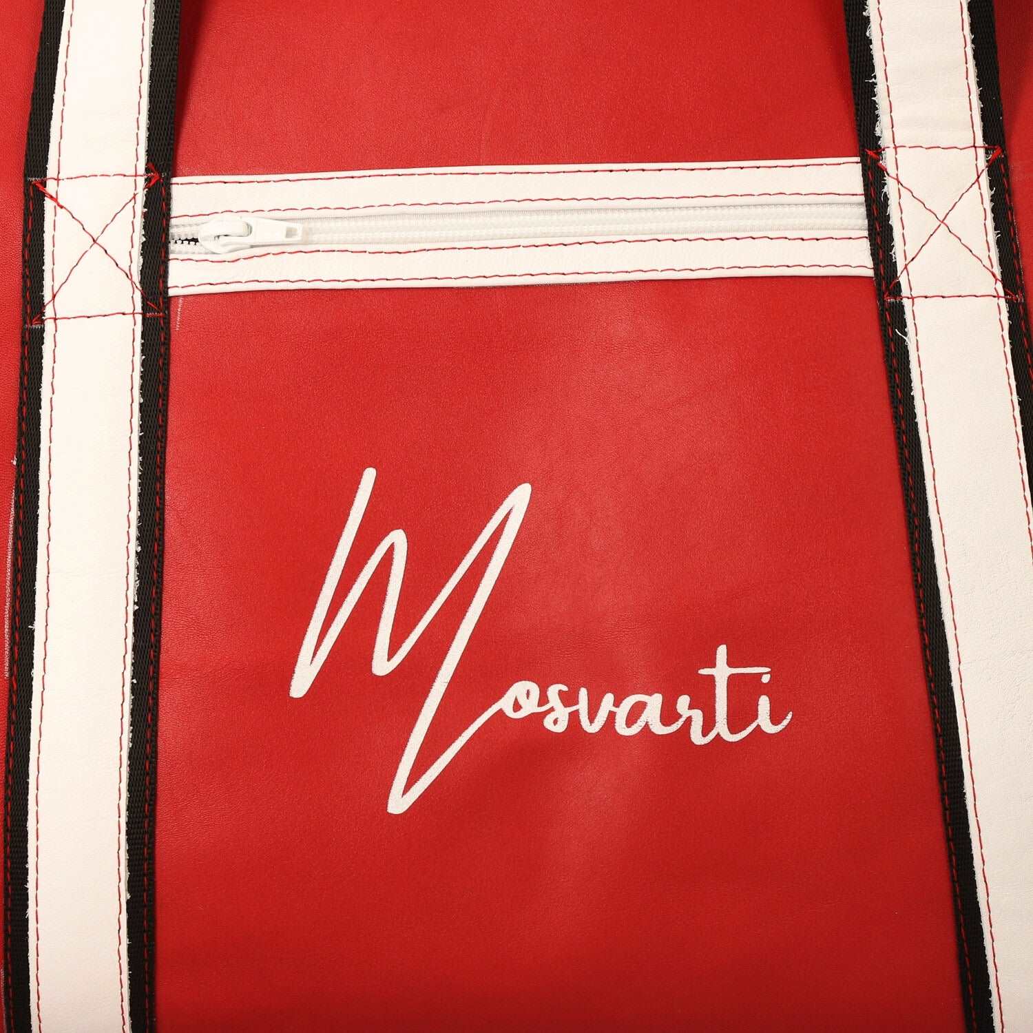 MOSVARTI Maleta Sport Club Gym colors 100% Cuero Vacuno ( Rojo)