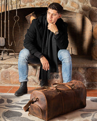 Maleta Piel Genuina con Gps mod. New York Duffle (Cray Café)