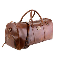 Maleta Piel Genuina con Gps mod. New York Duffle (pull up roble )