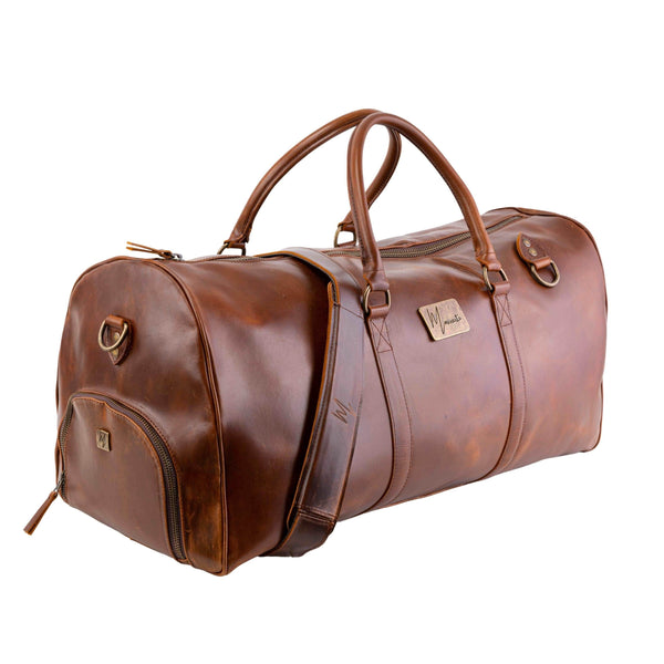 Maleta Piel Genuina con Gps mod. New York Duffle (pull up roble )