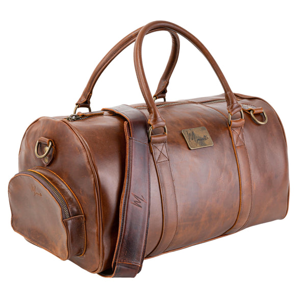 Maleta Piel Genuina con Gps mod. New York Jr. Duffle (Pull up Roble )
