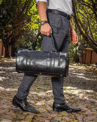 Maleta Piel Genuina Mod. Duffle London Gym (pull up Negro)