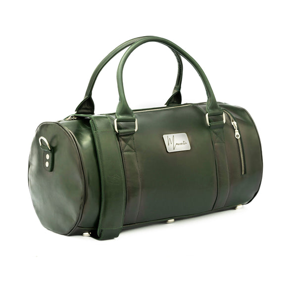 Maleta Piel Genuina Mod. Duffle London Gym (Pull up Verde)