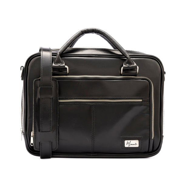 Portafolio 100% Cuero Mod. Holmes ( Pull up Negro)