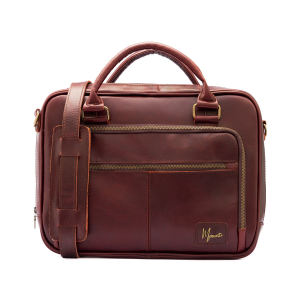 Portafolio 100% Cuero Mod. Holmes ( Pull up Roble )