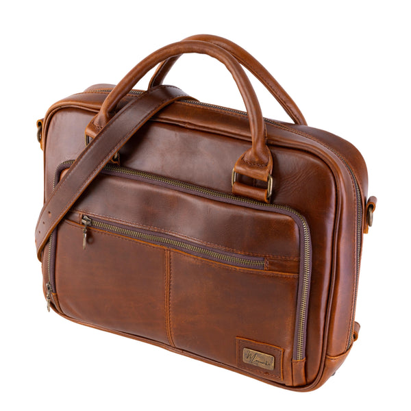 Portafolio 100% Cuero Mod. Holmes ( Roble)