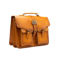 Portafolio 100% CUERO Mod. Messenger ( pull Miel)