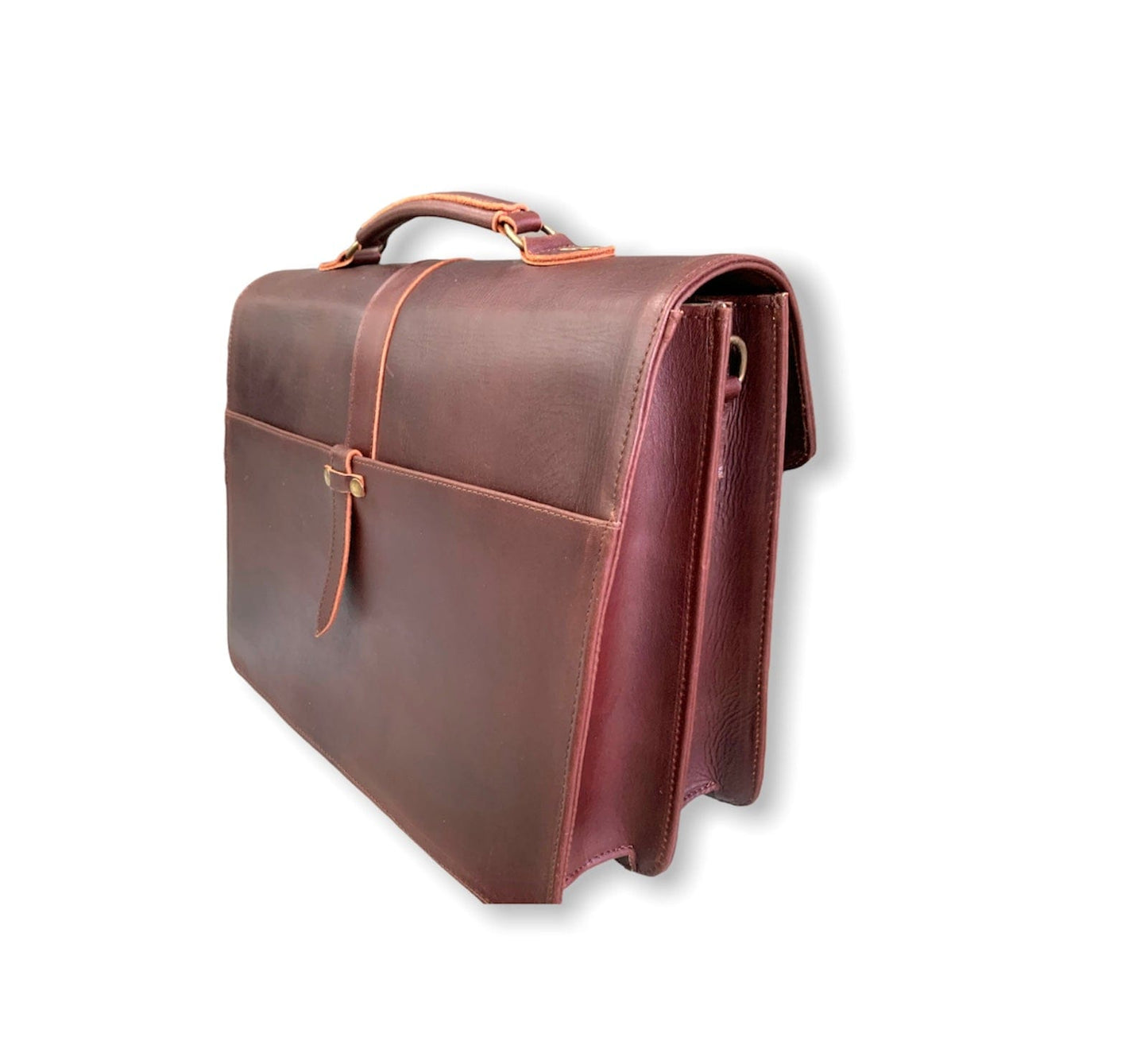 MOSVARTI Portafolio 100% Cuero Mod. Messenger ( Pull up Shedron)