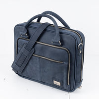 Portafolio 100% Cuero Mod. Holmes ( Crazy Azul)